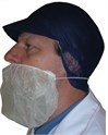 Skjeggbeskyttelse non woven hvit - strikk rundt hodet